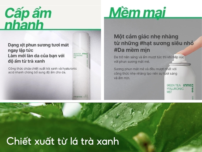 Hiệu quả của xịt khoáng Innisfree Green Tea Mist