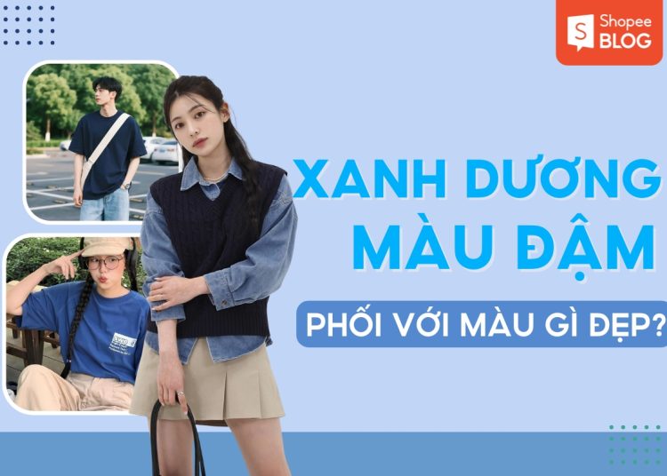 màu xanh dương đậm phối với màu gì