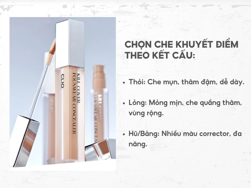 Chọn che khuyết điểm Hàn Quốc theo nhu cầu