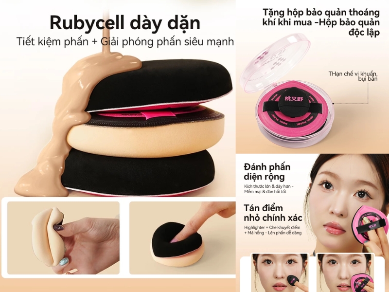 Bông mút PinkPunk 3pcs