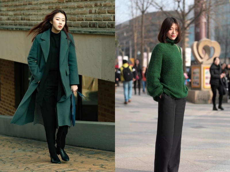 Sắc đen huyền bí phối cùng xanh ngọc