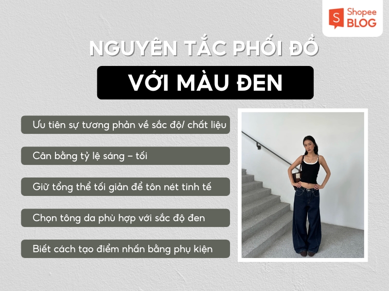 5 nguyên tắc phối đồ với màu đen trong thời trang