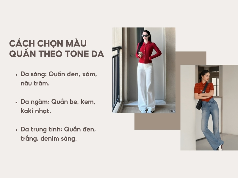 Cách chọn màu quần theo tone da