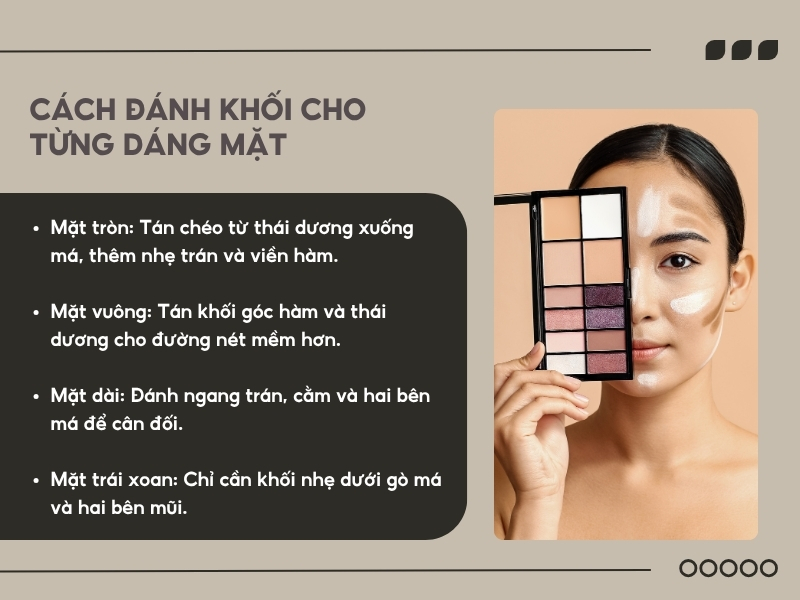 Cách đánh khối tự nhiên cho từng dáng mặt