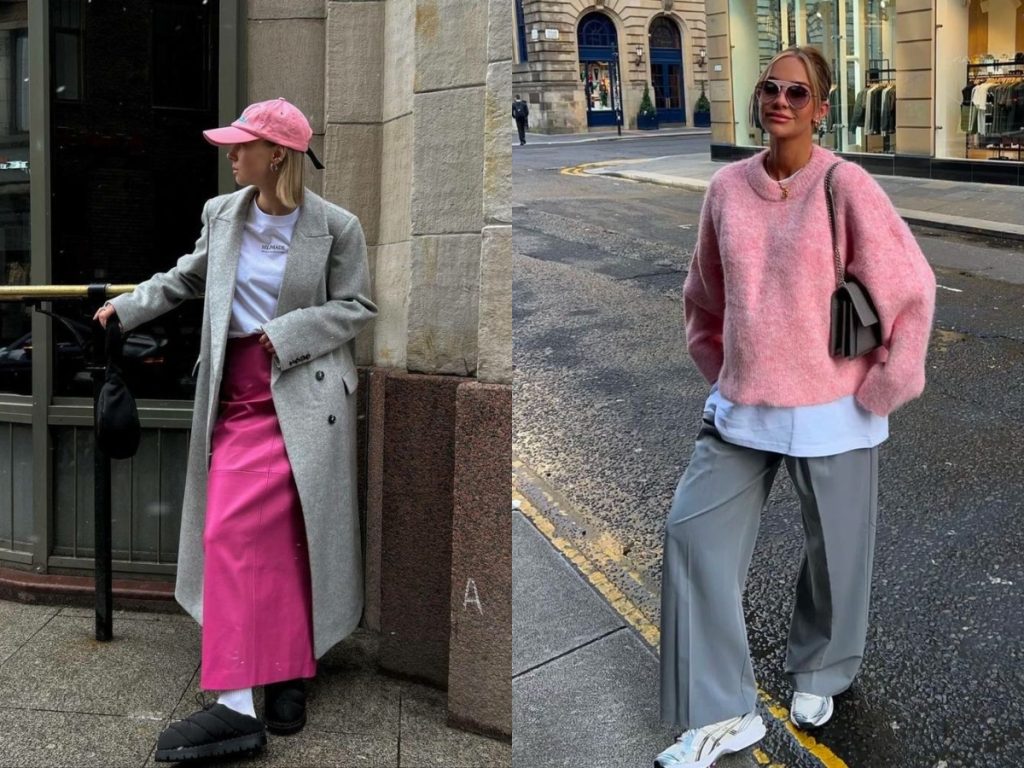 Xám ghi phối với màu hồng đậm