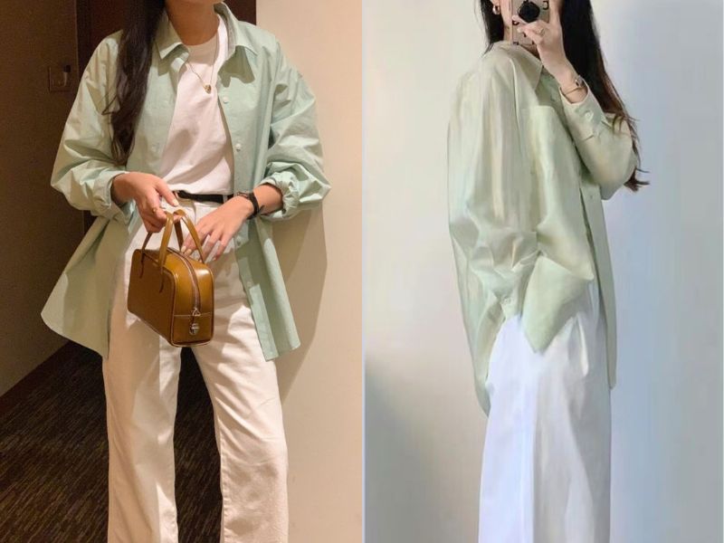 Mix màu xanh mint với màu trắng
