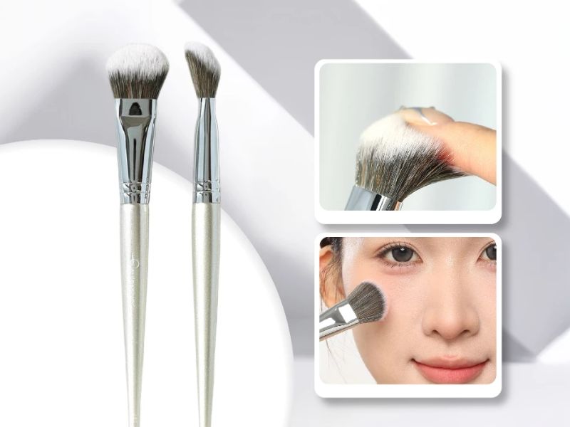 Thiết kế đầu cọ má hồng có dạng tròn, mềm mại