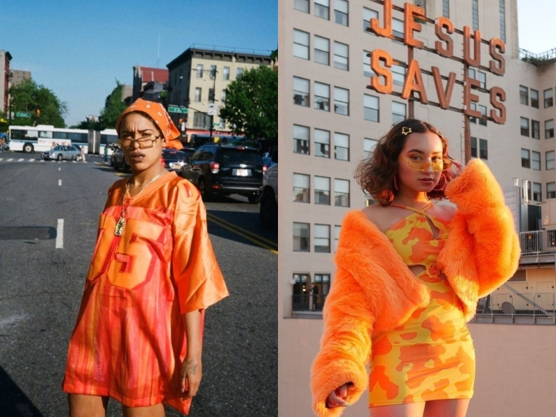 outfit tông cam đất 