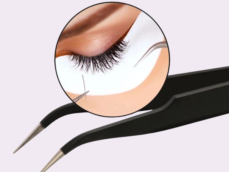 cách tháo mi nối tại nhà bằng nhíp chuyên dụng 