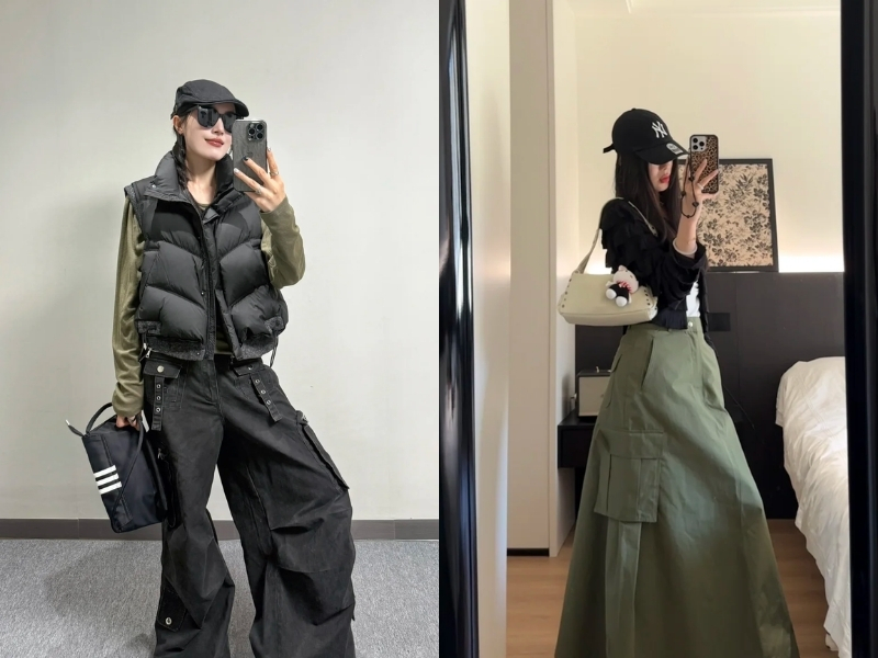 Sự kết hợp giữa xanh rêu và đen