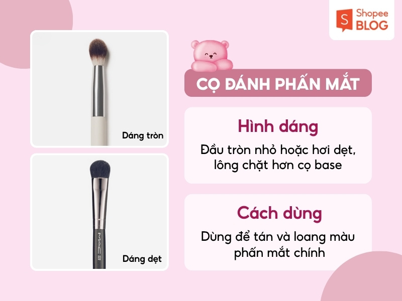 Cách dùng cọ đánh phấn mắt 