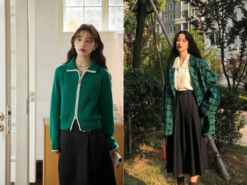 Sắc đen huyền bí phối cùng xanh ngọc