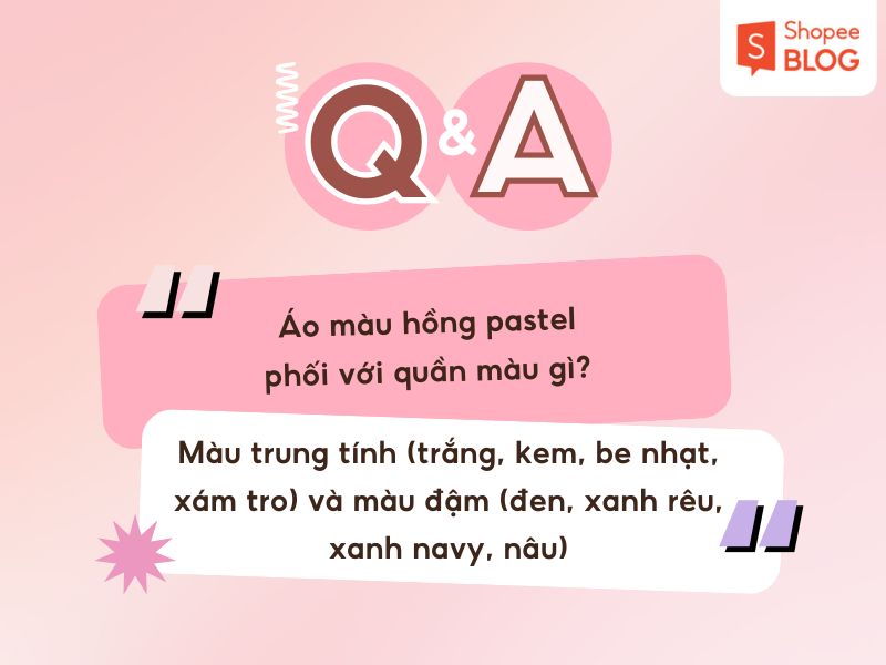 Áo hồng pastel phối với quần 