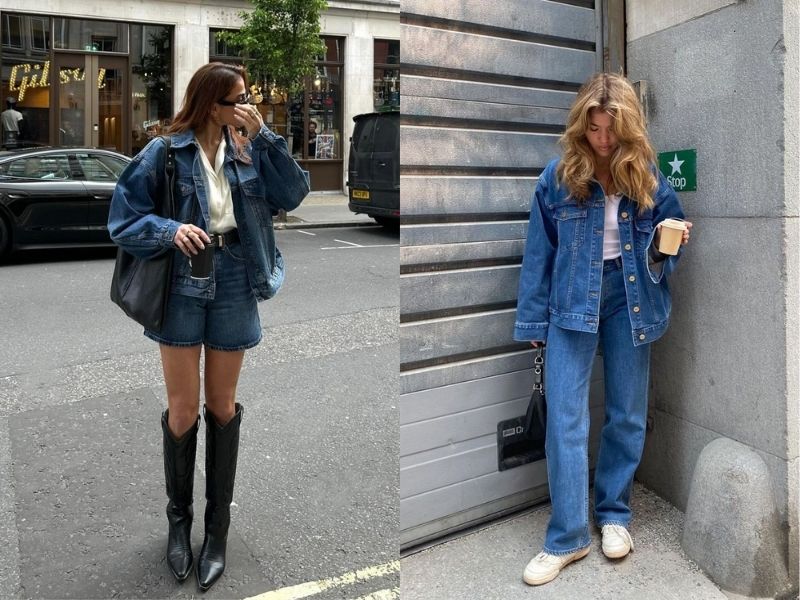 Phối đồ với denim jacket