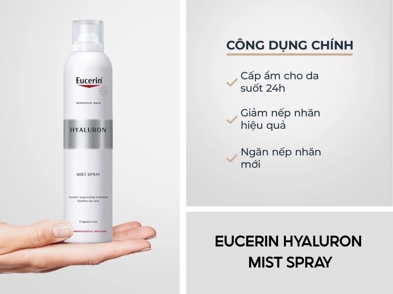 Xịt khoáng dưỡng ẩm da mặt Eucerin Hyaluron Mist Spray