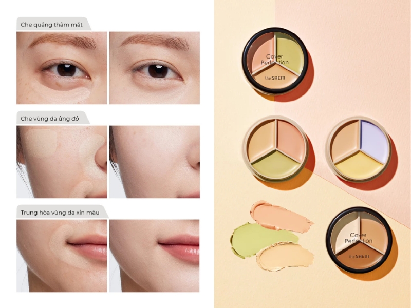 Hiệu ứng nền của Cover Perfection Triple Pot Concealer