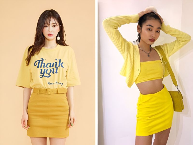 Phối đồ màu vàng đa sắc độ