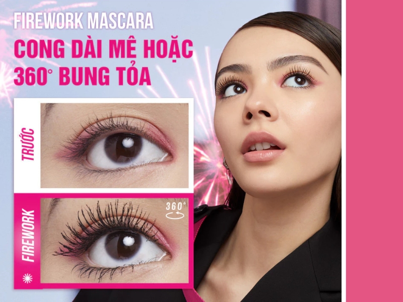 Trước và sau khi sử dụng Mascara Sky High Lash Sensational