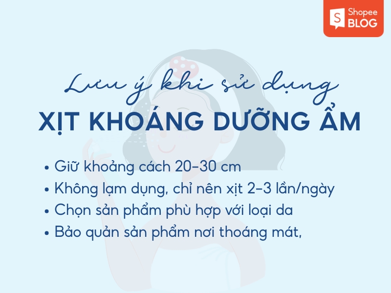 Lưu ý khi dùng xịt khoáng dưỡng ẩm