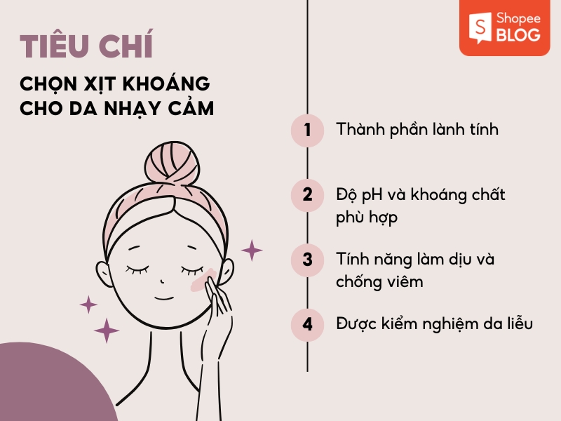 Tiêu chí chọn xịt khoáng dành cho da nhạy cảm