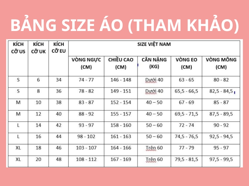 Size XL là bao nhiêu kg? Cách chọn trang phục phù hợp theo cân nặng 2