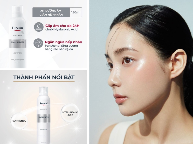 xịt khoáng cho da khô Eucerin Hyaluron Mist Spray