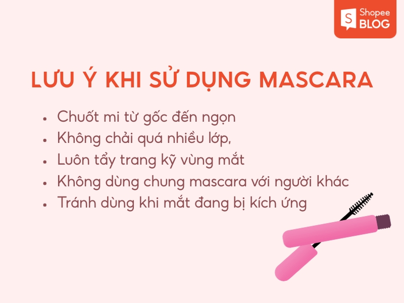 lưu ý khi sử dụng mascara