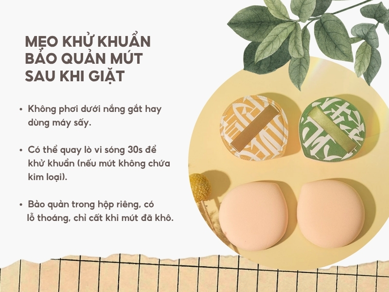 Một số mẹo khử khuẩn và bảo quản hiệu quả sau khi giặt mút