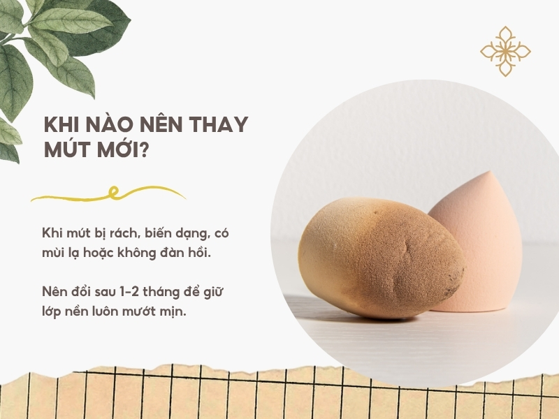 Phân biệt mút cần giặt và mút cần thay mới. 