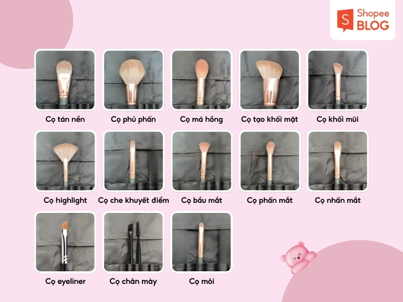 Cách dùng cọ trang điểm 13 cây