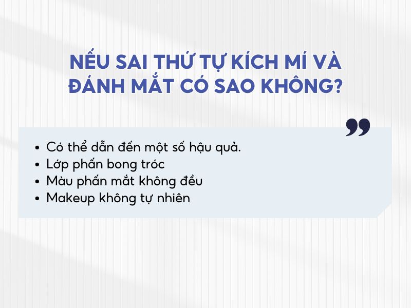 Sai thứ tự có thể dẫn đến một số hậu quả