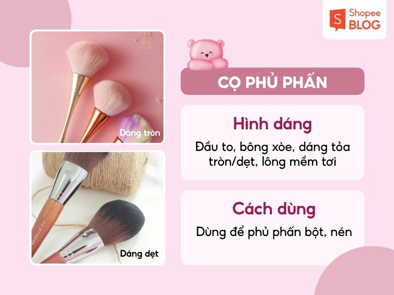 Cách dùng cọ phủ phấn