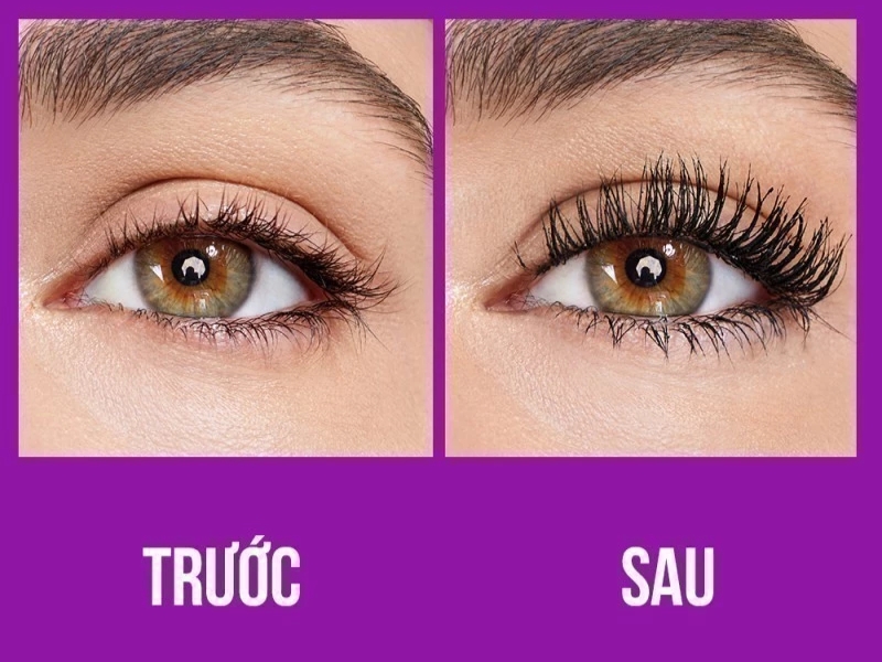 Trước và sau khi sử dụng Maybelline Falsies Lash Lift