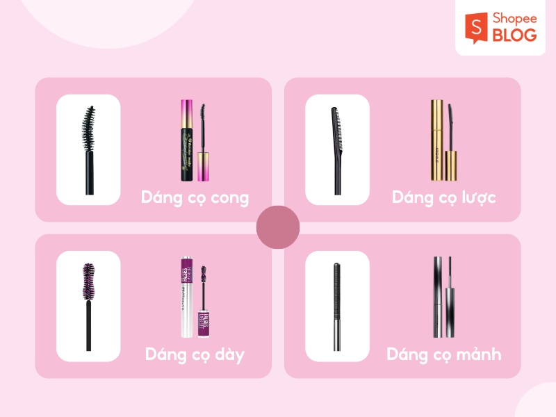 Các dáng cọ mascara phổ biến