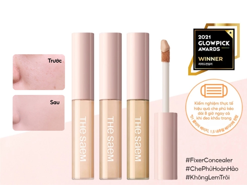 kem che khuyết điểm The Saem Cover Perfection Fixealer
