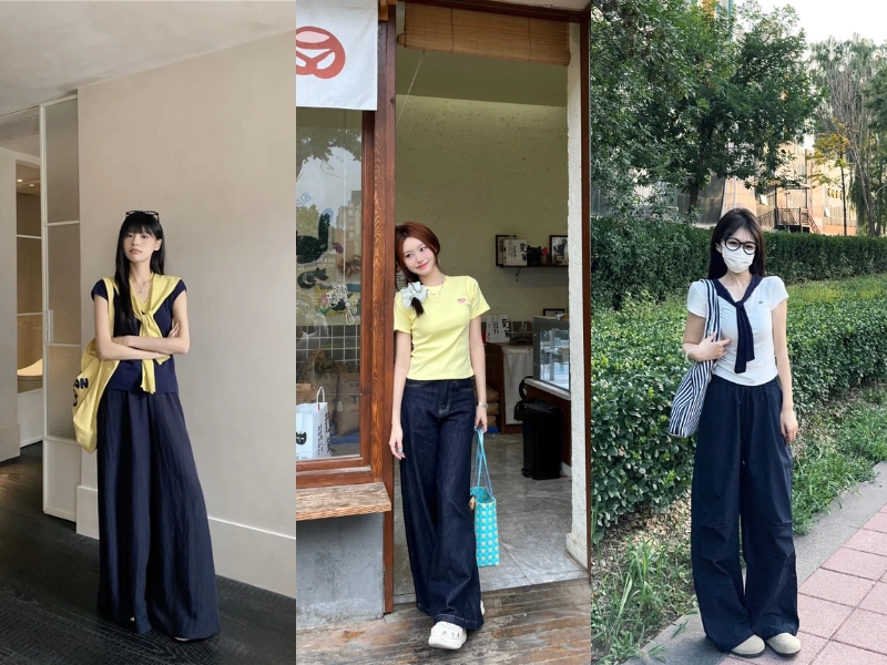 Quần xanh than dễ phối cùng áo trắng, xanh hoặc vàng