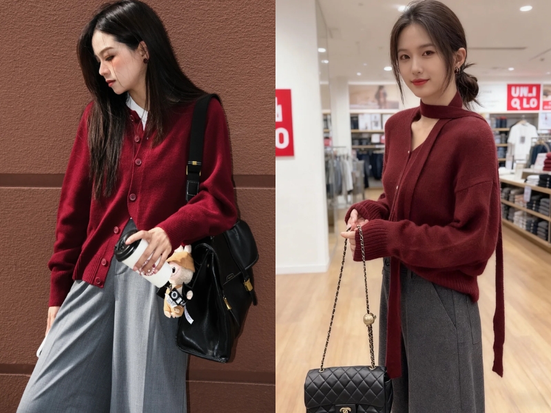 Sự kết hợp giữa ghi sáng và đỏ đô 