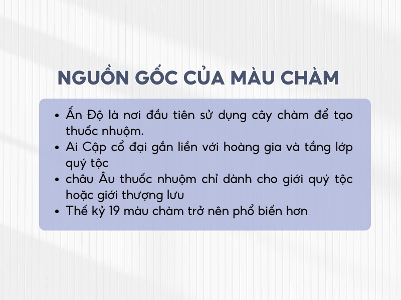 Nguồn gốc của màu chàm