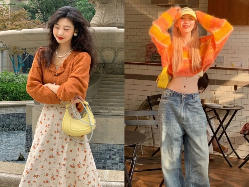Coral và be/kem cũng là một outfit trending
