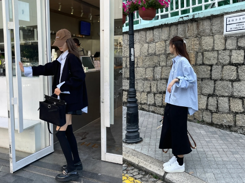 set đồ Xanh navy trên nền đen