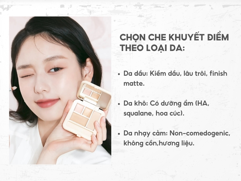 Cách chọn che khuyết điểm theo loại da
