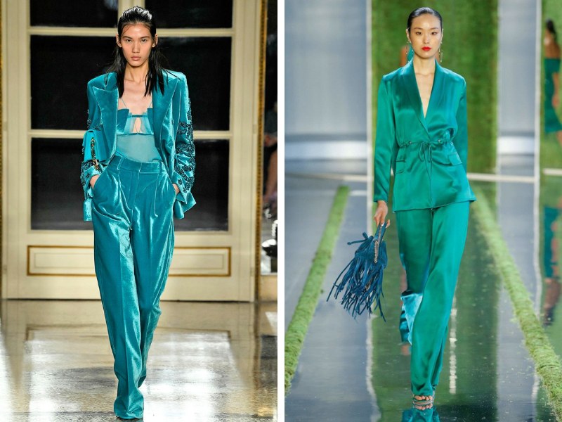 Mẫu phối xanh cổ vịt ton sur ton