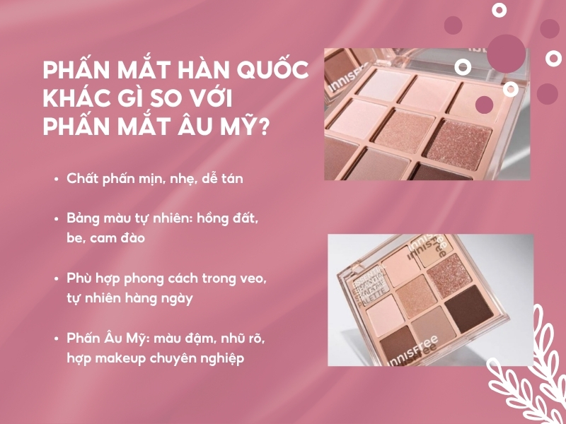 Phấn mắt Hàn Quốc có gì khác so với phấn mắt Âu Mỹ?