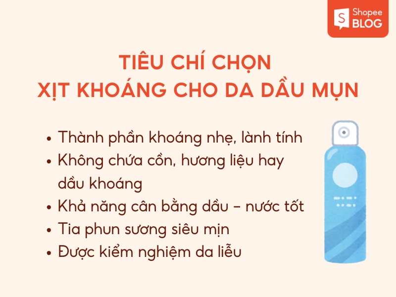 Cách chọn xịt khoáng cho da dầu mụn