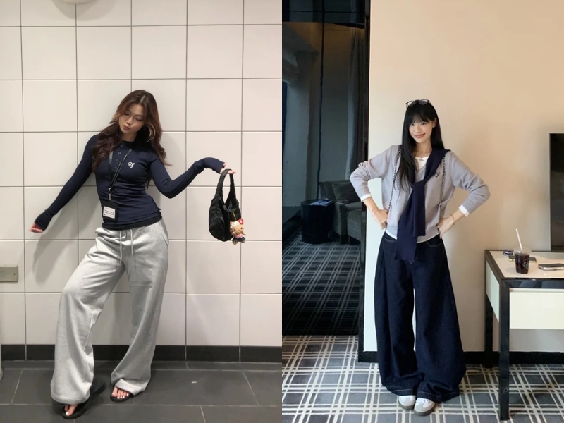 kết hợp giữa xanh than và xám ghi 