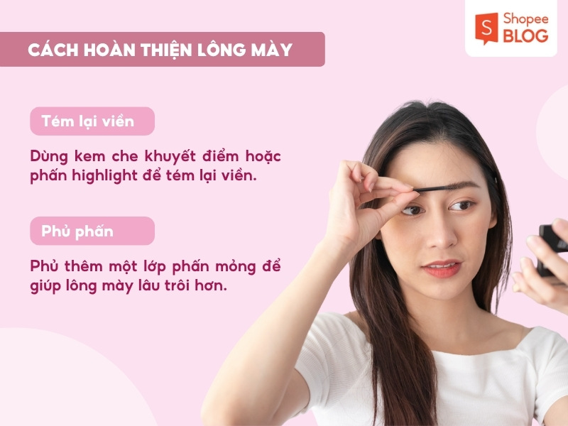 Cách hoàn thiện lông mày sau khi vẽ