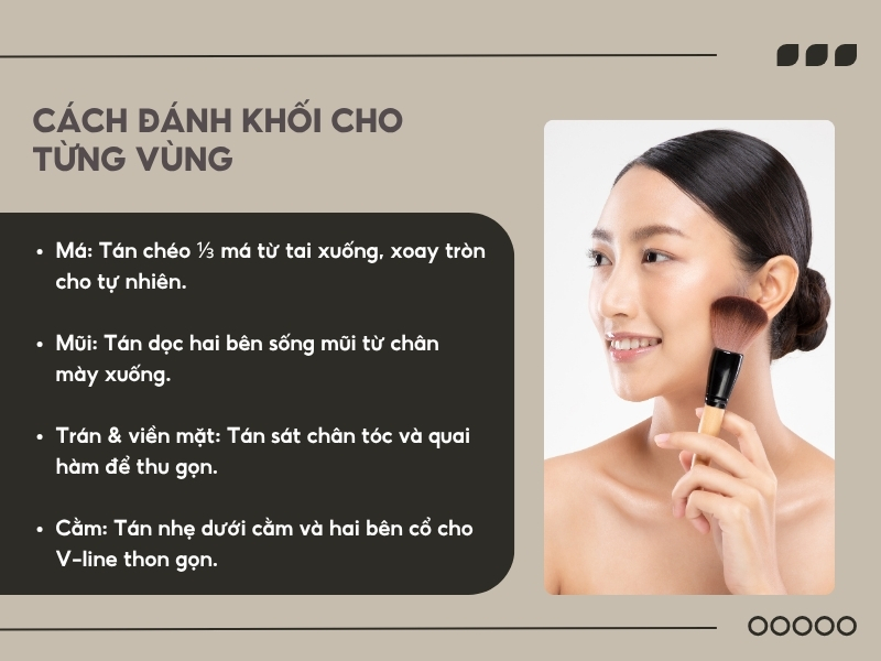 Cách đánh khối chi tiết từng vùng trên gương mặt