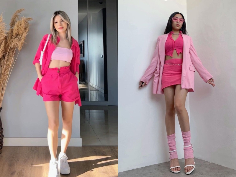 Mix tone hồng cánh sen cùng tone hồng pastel