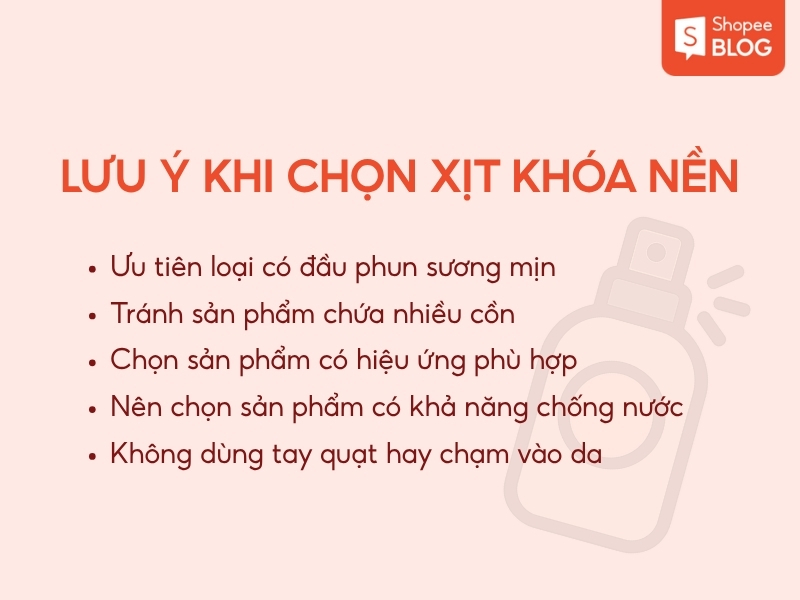 lưu ý khi sử dụng xịt khóa nền