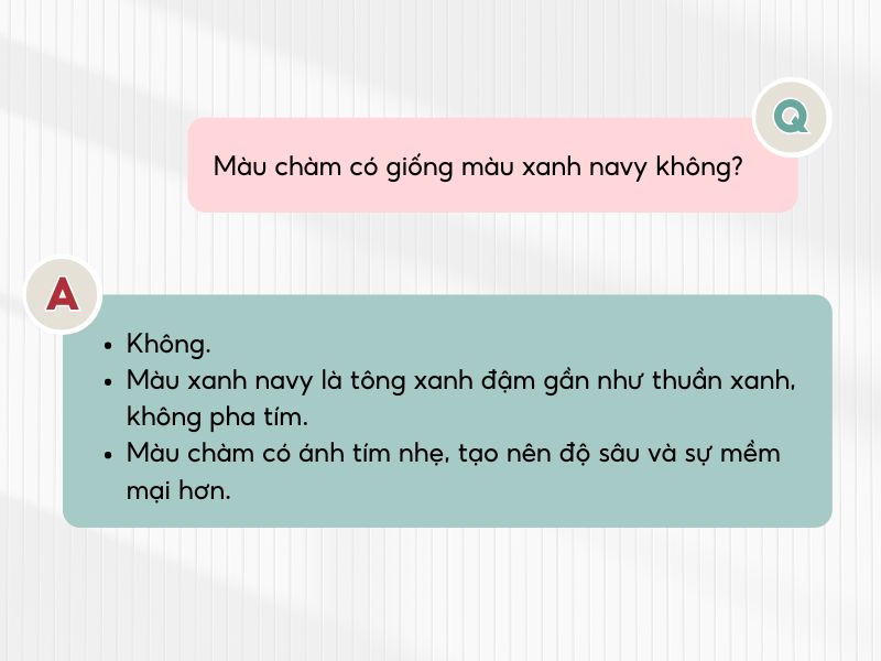 Màu chàm và màu xanh navy khác nhau